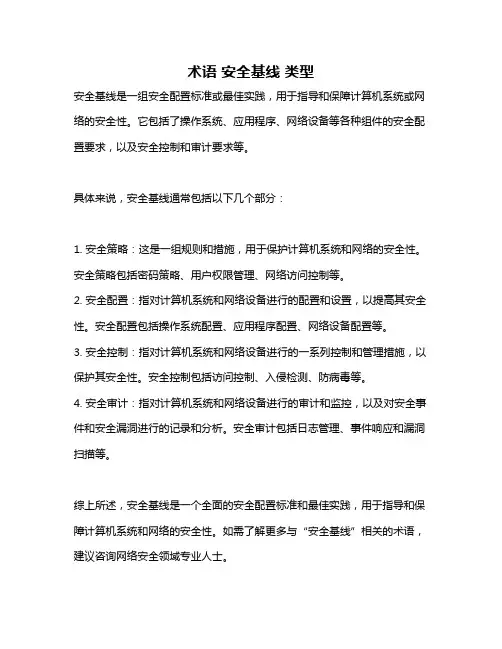 术语 安全基线 类型
