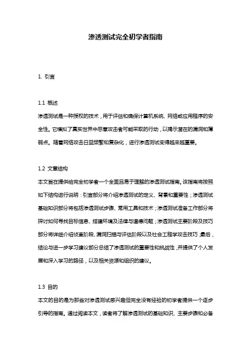 渗透测试完全初学者指南