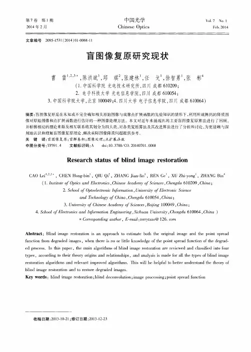 盲图像复原研究现状