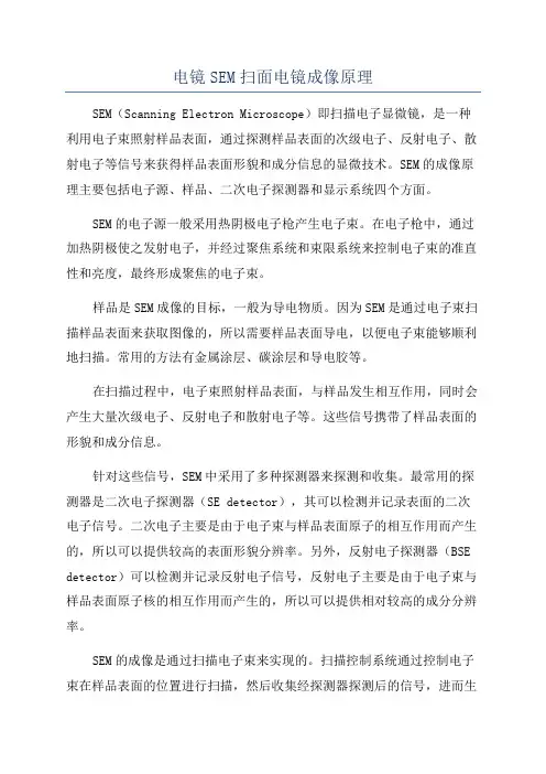 电镜SEM扫面电镜成像原理