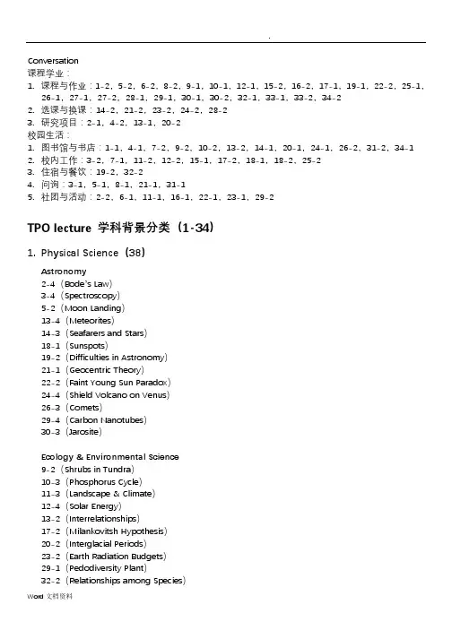 tpo 听力 学科分类及部分单词总结(含词根)