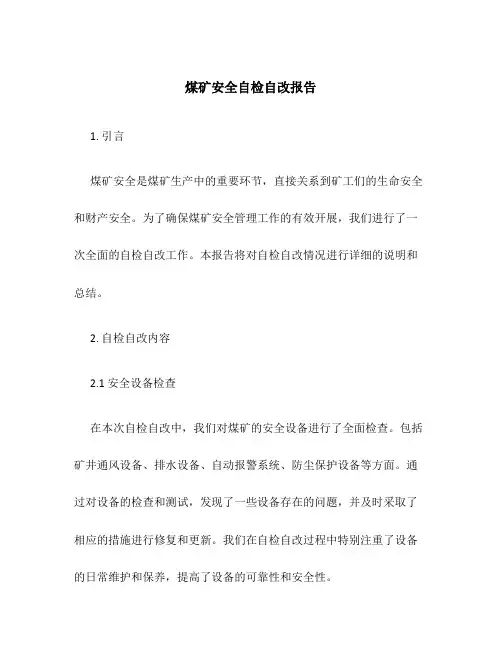煤矿安全自检自改报告.4.10
