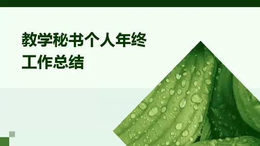 教学秘书个人年终工作总结PPT