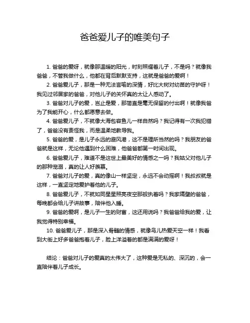 爸爸爱儿子的唯美句子