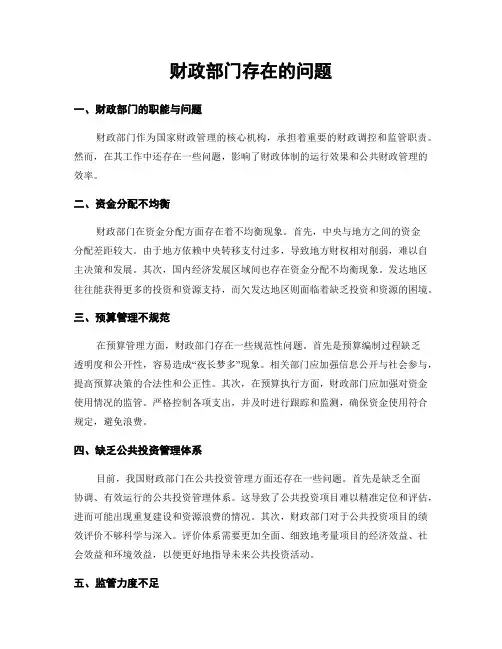 财政部门存在的问题 (3)