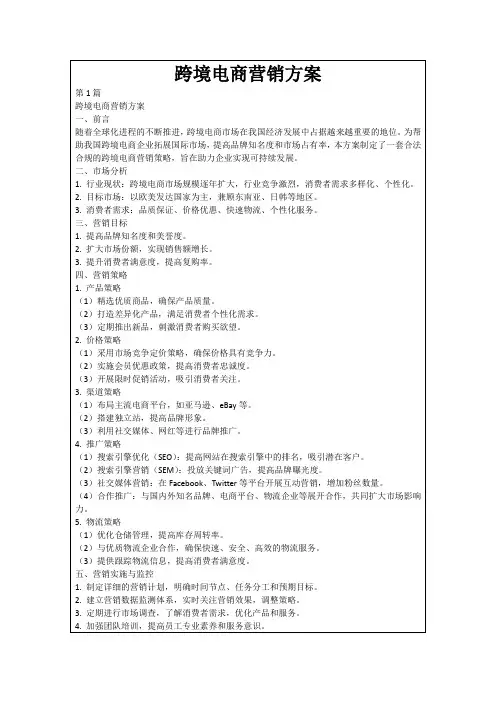 跨境电商营销方案