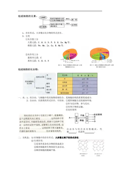 组成细胞的元素、化合物