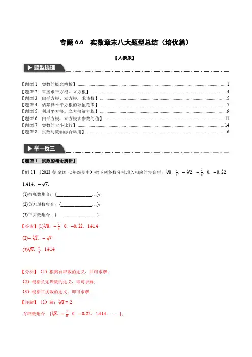 专题6.6 实数章末八大题型总结(培优篇)(人教版)(解析版)