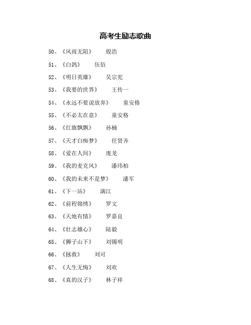 高考生励志歌曲
