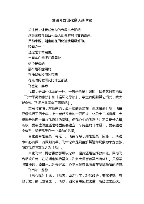 紫微斗数四化高人谈飞宫