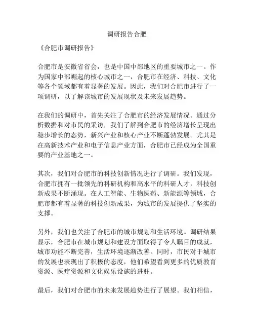 调研报告合肥