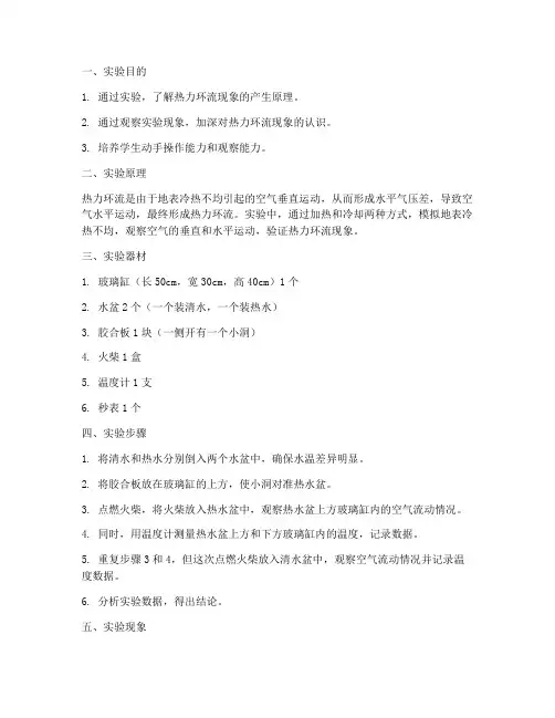 热力环流现象实验报告
