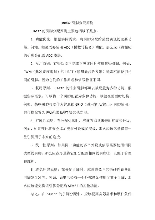 stm32引脚分配原则