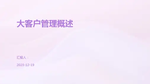 大客户管理概述