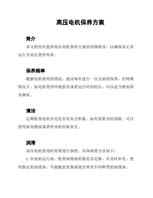 高压电机保养方案