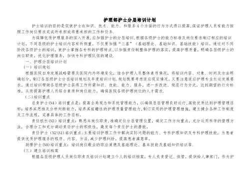 护理部护士分层培训计划