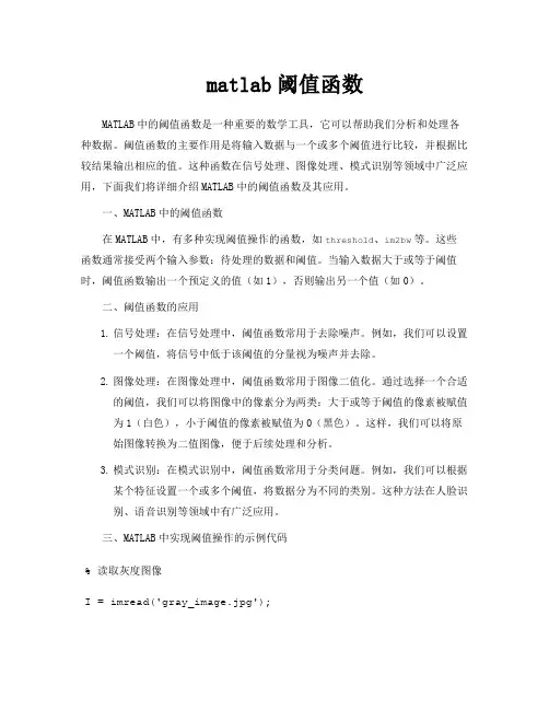 matlab阈值函数