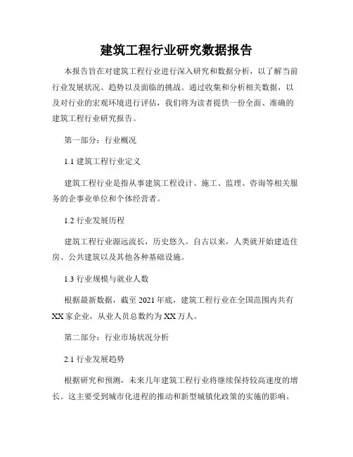 建筑工程行业研究数据报告