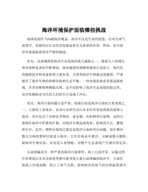 海洋环境保护面临哪些挑战