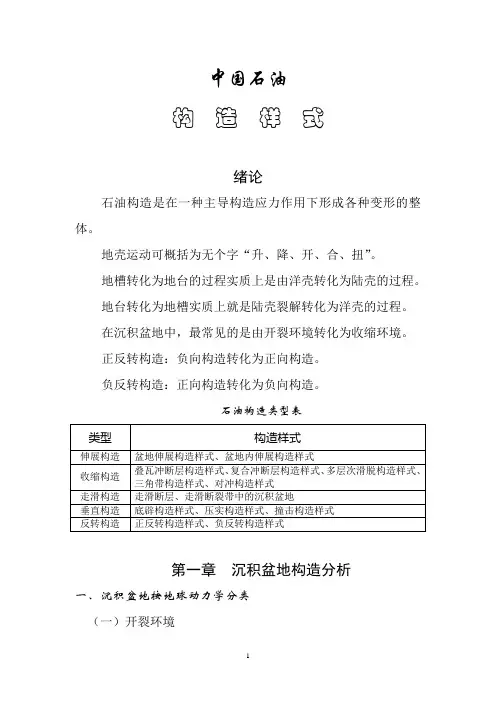 中国石油构造样式