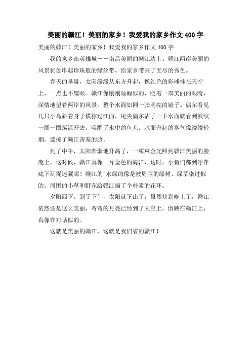 美丽的赣江!美丽的家乡!我爱我的家乡作文400字
