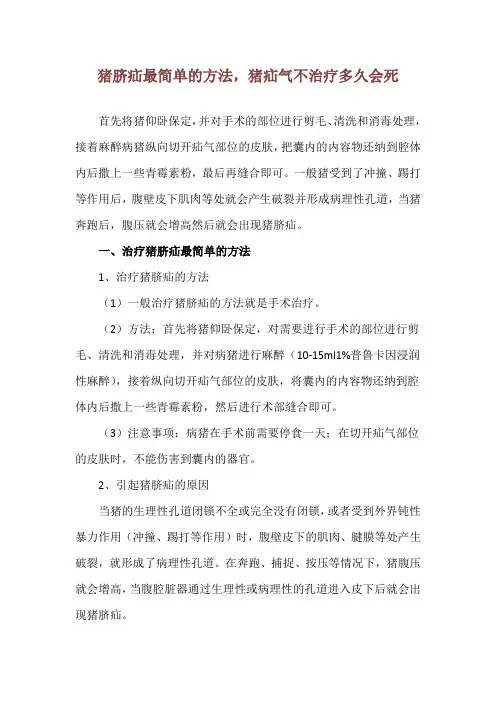 猪脐疝最简单的方法,猪疝气不治疗多久会死