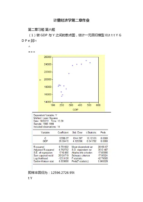 计量经济学第二章作业