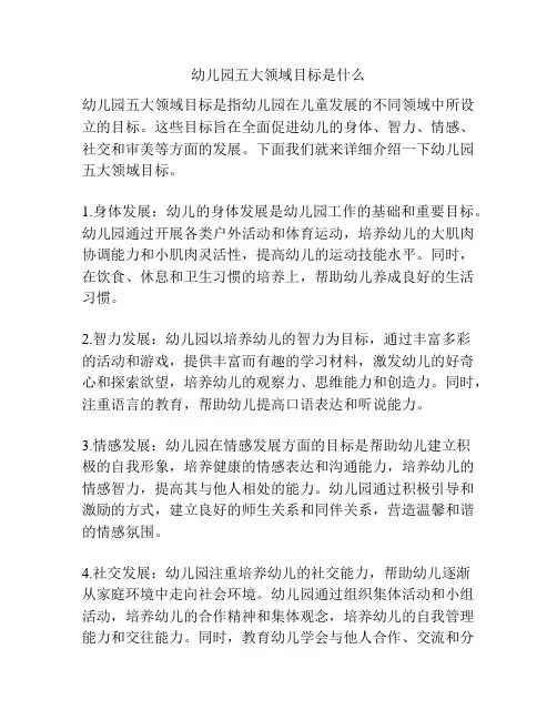 幼儿园五大领域目标是什么