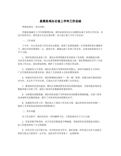 县商务局办公室上半年工作总结