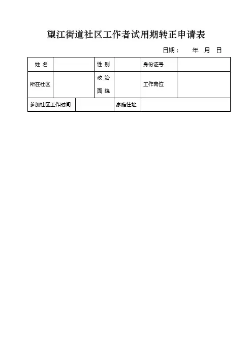 社工转正申请表