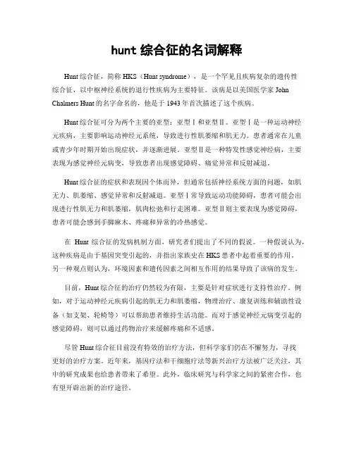 hunt综合征的名词解释