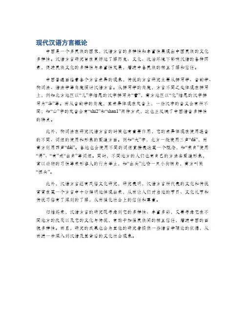 现代汉语方言概论