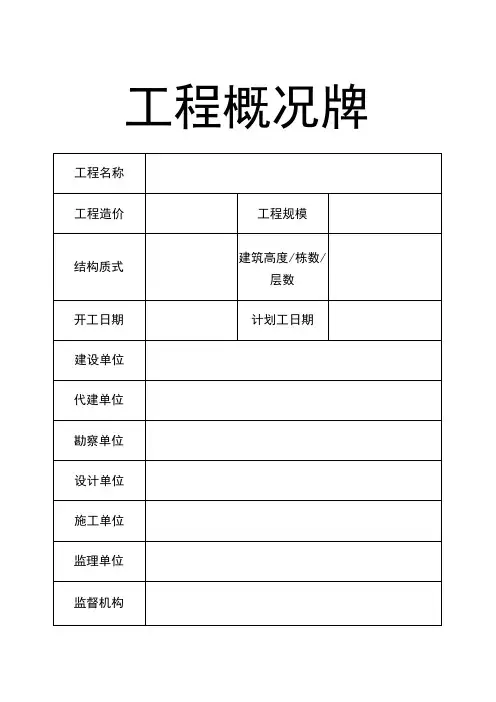 建筑工程概况信息公示牌