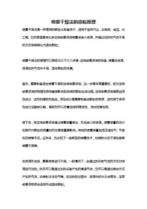 喷雾干燥法的造粒原理
