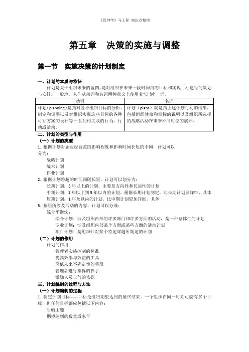 第五章  决策的实施与调整