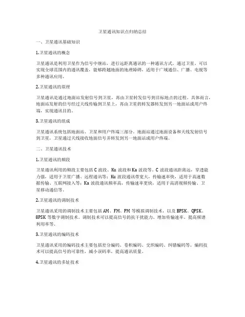 卫星通讯知识点归纳总结