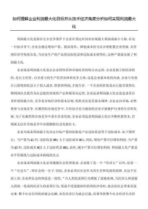 浅析企业利润最大化目标