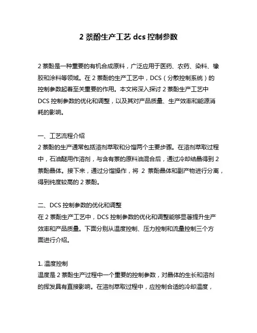 2萘酚生产工艺dcs控制参数