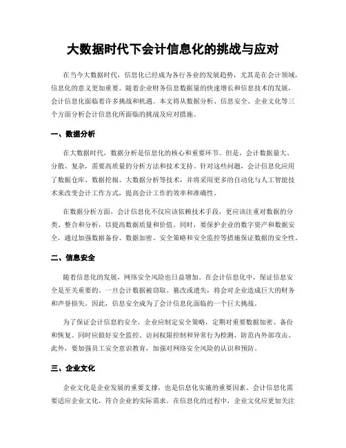 大数据时代下会计信息化的挑战与应对