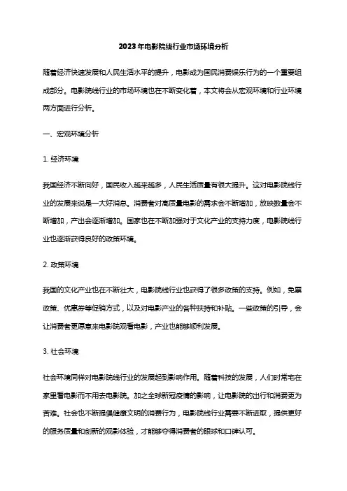 2023年电影院线行业市场环境分析