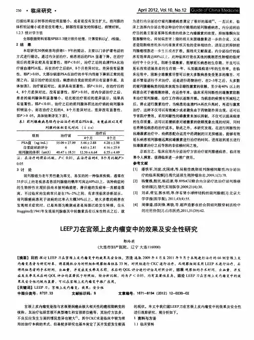 LEEP刀在宫颈上皮内瘤变中的效果及安全性研究