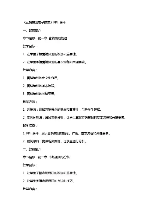 《营销策划电子教案》课件