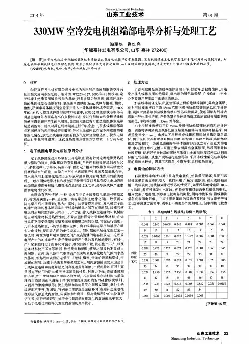330MW空冷发电机组端部电晕分析与处理工艺