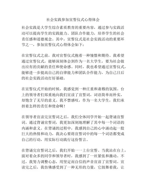 社会实践参加宣誓仪式心得体会