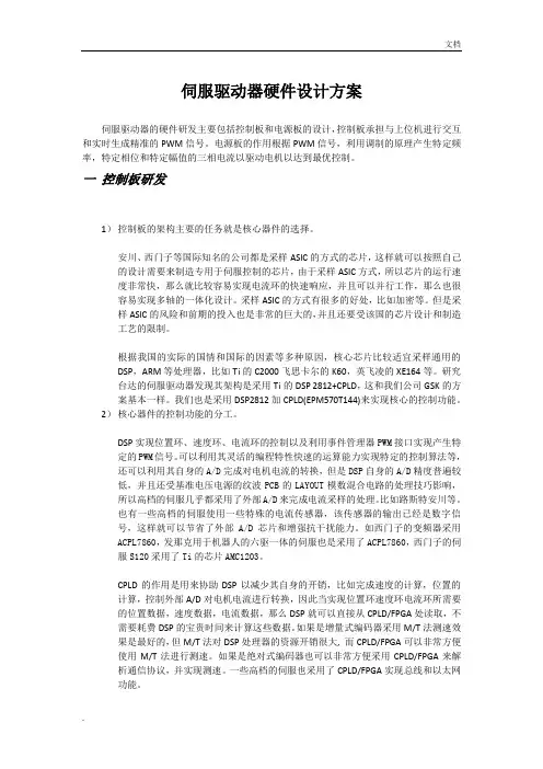 伺服驱动器硬件设计方案