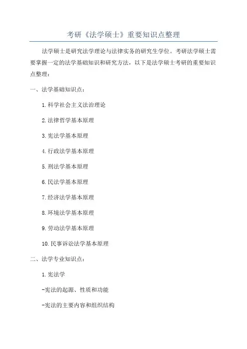 考研《法学硕士》重要知识点整理