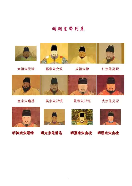 明朝皇帝列表