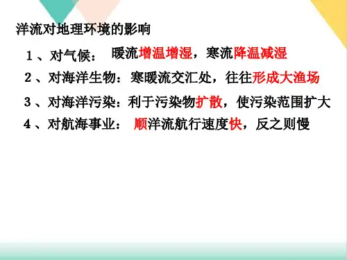 洋流对地理环境的影响PPT.