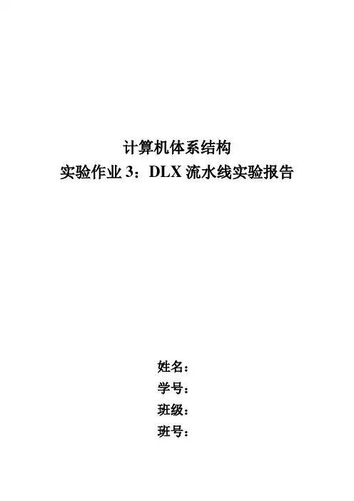 实验作业3：DLX流水线实验报告