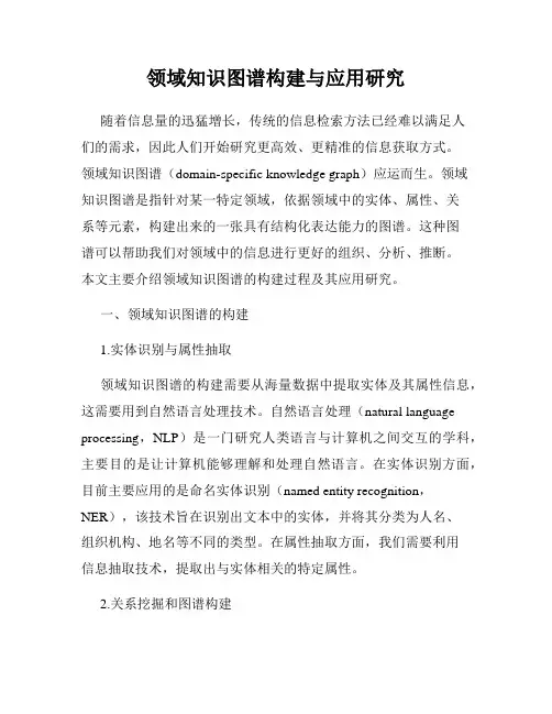 领域知识图谱构建与应用研究